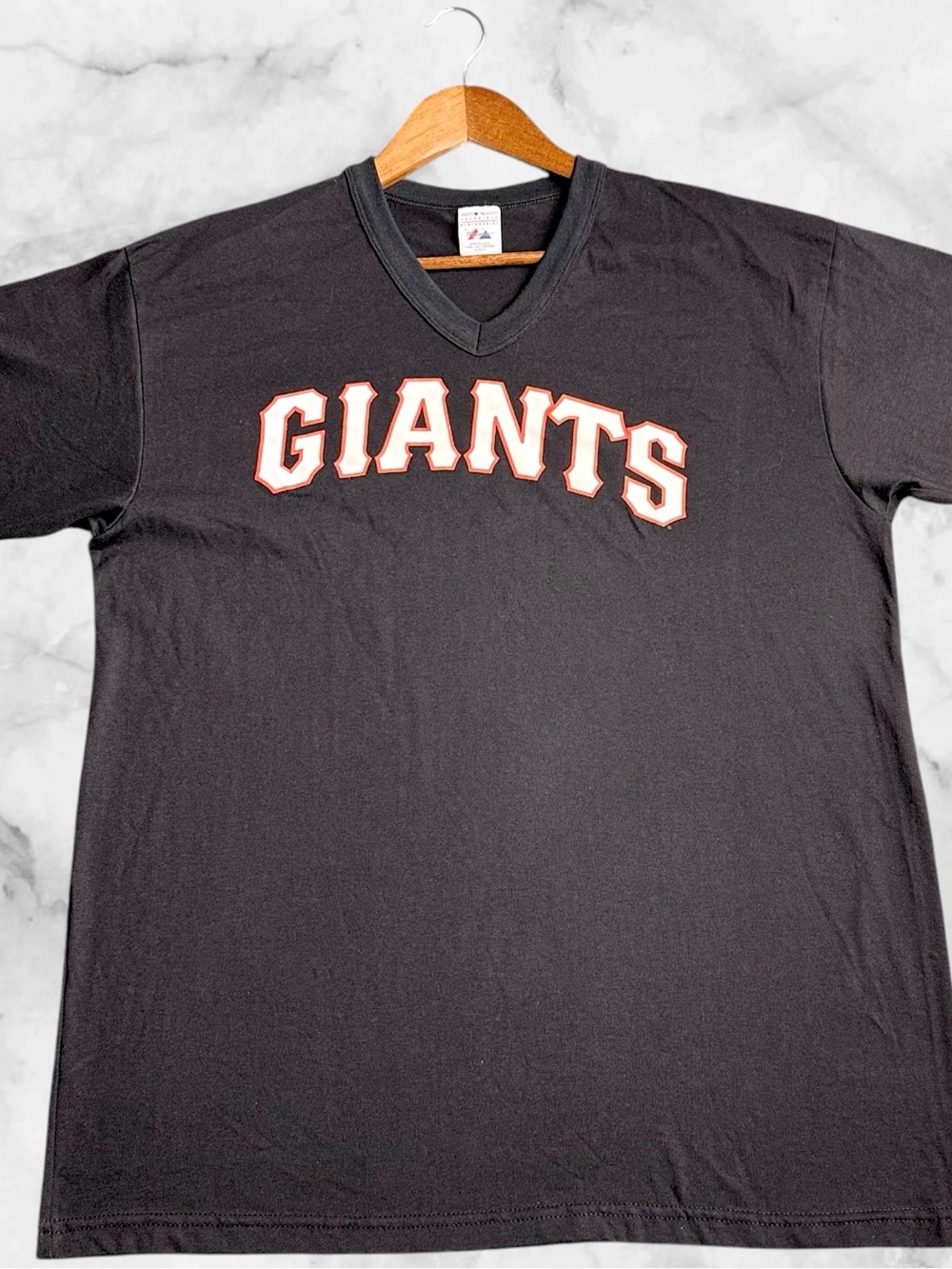 Vintage San Francisco Giants Majestic T Shirt XL Made USA MLB Baseball V Neck
